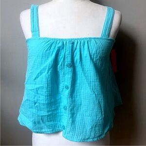 Colsie Lounge Sleep Pajama Top Womens Small‎ Blue Sleeveless Cotton Soft NWT